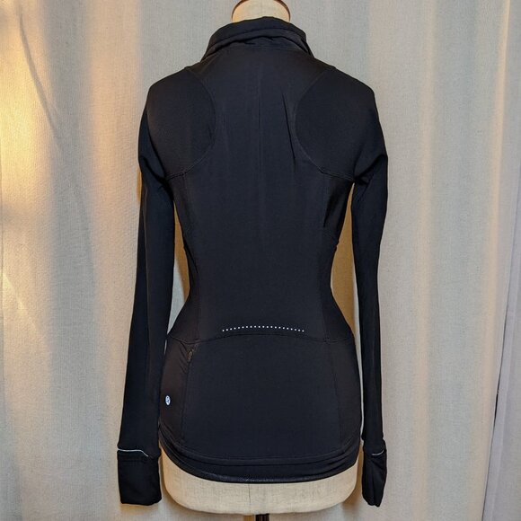 Lululemon Far and Free Nulux Black Slimming Running Jacket Hood Size 4 - Picture 4 of 9